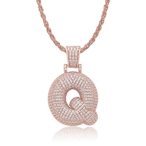 Preisvergleich Produktbild JinYiny Benutzerdefinierte Blase kleine Buchstaben Anhänger anfängliche Alphabet A-Z Anhänger Micropave simuliert Diamant Blase Nummer Charme für Männer Frauen