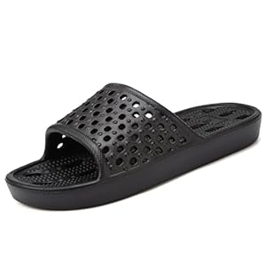 clootess Shower Shoes Slide for Men and Women Holes Bath Slipper Bathroom Sandal Pool Gym College Dorm Non-Slip