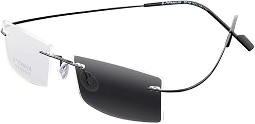 Miniatura 5 de Lentes de lectura bifocales de aleación de titanio flexible sin montura para hombres y mujeres, Gris plomizo, M