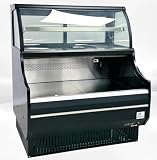 Commercial Refrigerator Open Air Dual Service Curved Top Glass Display...