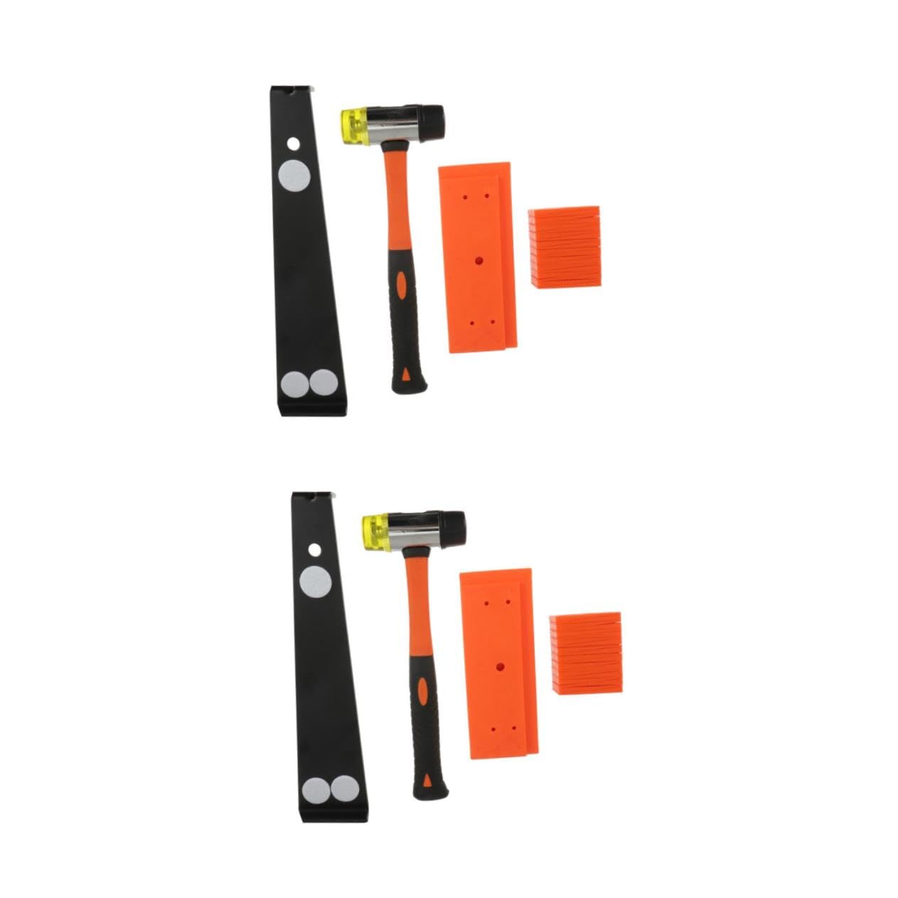 HOMSFOU 2 Sets Laminate Wood Flooring Install Kit Complete Tool Set for Floor Assembly Wedge Spacers Tapping Block Heavy Duty Pull Bar