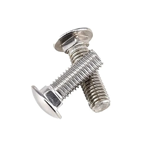 SYDARSYN Schlossschrauben Vollgewinde Flachrundschrauben mit Vierkantansatz Edelstahl Rundkopf Schrauben M4x12mm (60 Stück)