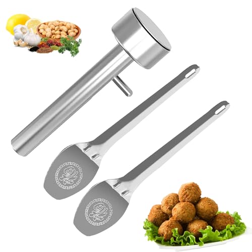 Falafel Scoop With Spatula(2pcs), Stainless Steel Falafel Maker Scoop