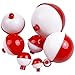 VATEICO Fishing Folats Bulk Hard ABS Bobbers Snap-on Floats Push Button Round Buoy Float Bobbers for Crappie Panfish Walleyes Red and White 0.75