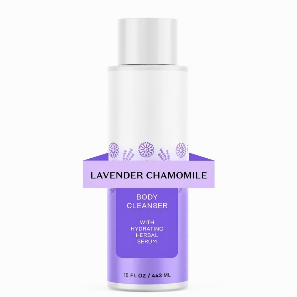 Lavender Chamomile Body Cleanser Hydrating Daily Wash for Women Men Gentle Sulfate-Free Formula Soothing pH-Balanced Skin Care 15