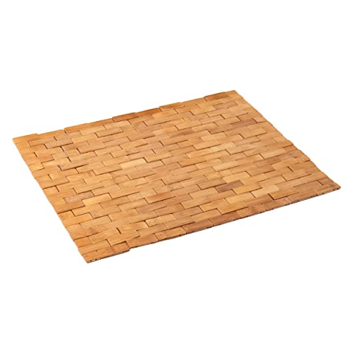 Mind Reader Bali Collection, Luxury Roll Up Bamboo Shower Bath Mat, 23.5' L x 16.5' W x 0.4' H,...