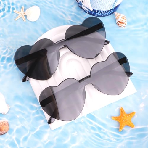Semato 2 Pcs Heart Sunglasses Rimless Heart Shaped Sunglasses Bachelorette Party Favors3