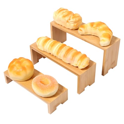 KTZCTPCA 3Pcs 3 Cupcake Display Riser Decorative Smooth Surface Figurines Display Stand for Figure Condiment Makeup(Log color,3)