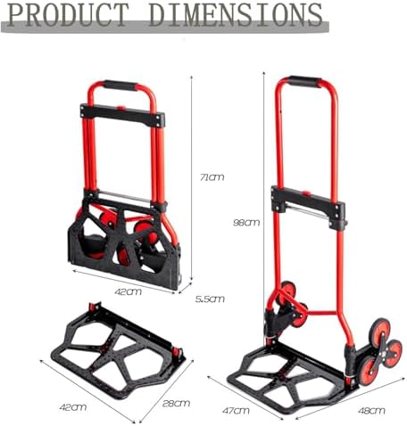 Heavy Duty Folding Hand Truck Trolley - Multi-Purpose Sack Barrow Cart with Extendable Handle for Luggage, Moving, and Office Use - Compact and Lightweight Design
