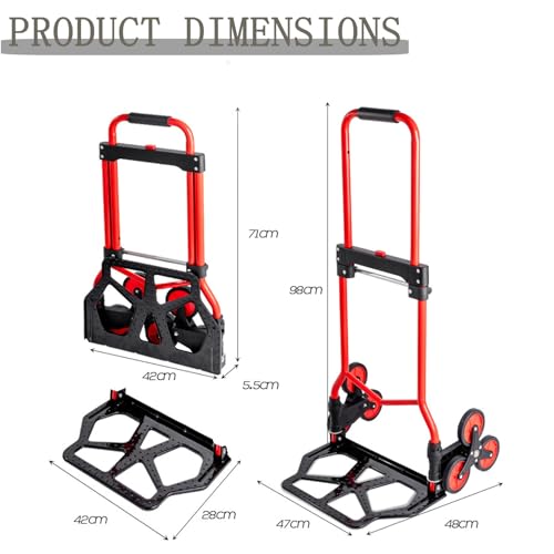 Carro de mano plegable resistente con capacidad de carga de 80 kg para camping, festivales, jardinería y transporte de palés sobre ruedas
