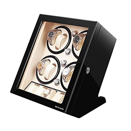 Wood Shell Automatic Watch Winder Box 8 + 5 Storage Position 5 Silent Rotation Mode Anti-magnetization Watches Storage Display Box for Man Women Watches (Color : A)