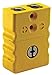 Dayton Thermocouple Jack, Yellow, Thermocouple Type: K, Plug or Connector Type: Standard