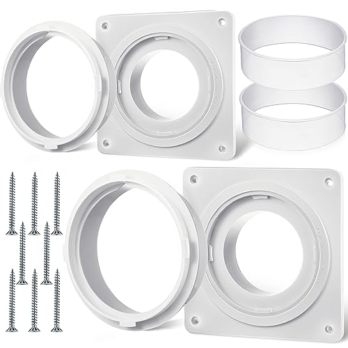 Dryer Vent Wall Plate Adapter, Covers Area 7 inch x 7 inch, Snap to Vent Dryer Dock Connector Kit, Dryer Connect Dryer Hose System Suit for Dryer Washer Bathroom, etc