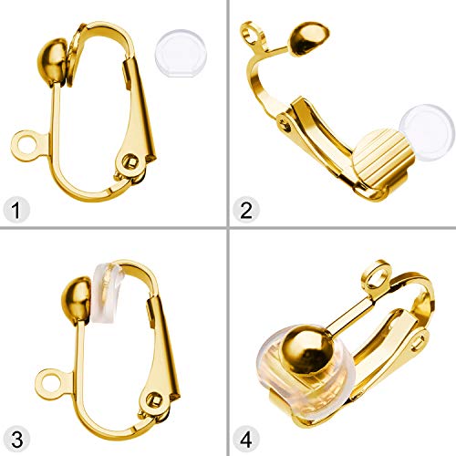 30 Pieces Clip-On Earring Converters Non-Pierced Earring Findings Dangle Earring Clips With Easy Open Loop And Silicone Earring Pads For Daily Accessory, 3 Colors (Style A) #TOP2