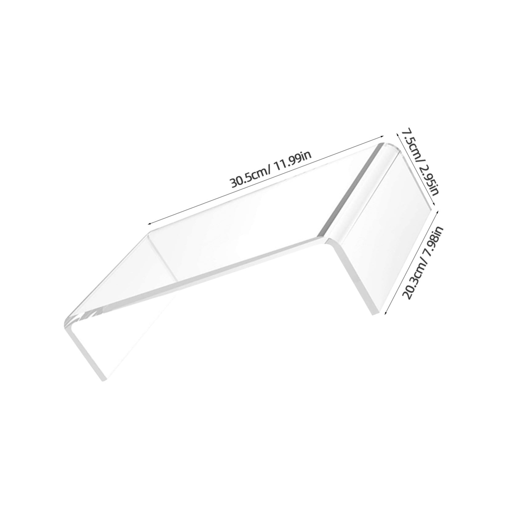 Toddmomy Supporto per Monitor Trasparente in Acrilico, Base Rialzata per Computer Portatile Ergonomica, Poggiapolsi Integrato per Ufficio e Smart Working