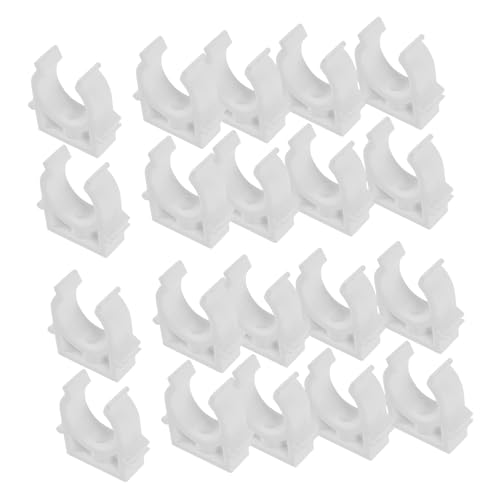 SOLUSTRE 1set Hose Clamp Water Pipe Clamps Tubing Buckles Oblong Pipe Clamp Tubing Clamps Pipe Clips Support Clamp Clamps for Pipe Square Pipes Clamp Pipe Supports Fence Clamp Abs 24pcs