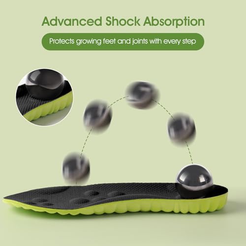 Image of 4D Cloud-Soft Comfort Insoles for Kids and Youth - Memory Foam Insoles with Shock Absorption - Trim-to-Fit Arch Support Insoles for Healthy Development of Growing Feet (US Kids 13C - Youth 1Y /215mm)