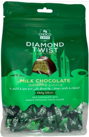 Choco lake Diamond Twist Milk Chocolate Pistachio Kunafa 450g (2pack)