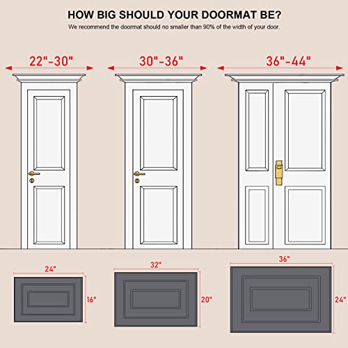 Kiecusoy Indoor Doormat 16" X 24", Resist Dirt And Absorbent Front Door Rug For Entryway, Anti-Slip Machine Washable Entrance Mat, Mud Trapper Floor Mat For Doorway Kitchen Entry, Charcoal Grey #TOP1