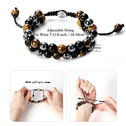 Pulsera Triple Protección 10mm piedras de cristal miniatura 2
