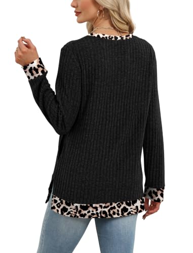Image of Sampeel Long Sleeve Shirts for Women Tunic Sweaters Fall Fashion Outfits | Sweaters for Women, Early Fall Fashion Must Haves 2026, Long Tunic Tops, Vacation Outfits, Autumn, Plus Size Blouses