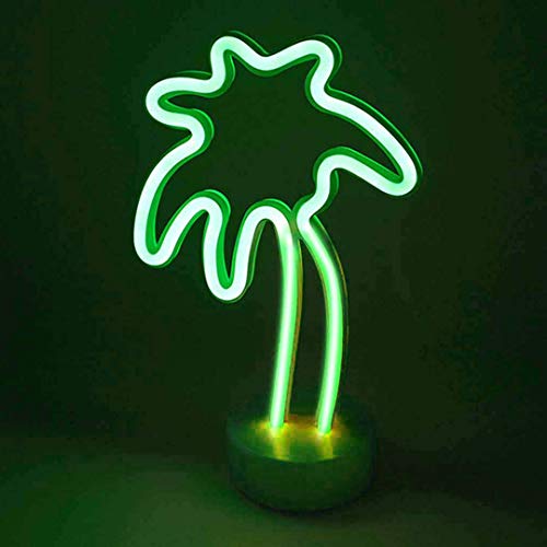 Image of Neon Lights Table Lamp Battery Operated (Green Tree)