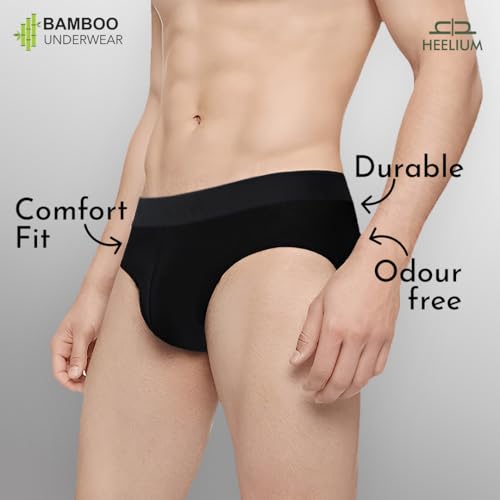 Image of HEELIUM Bamboo Underwear Brief for Men | 3X Softer Than Cotton & Odour Free | Stretchy Fabric & Durable Waistband