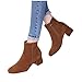 Womes Chunky Block Heel Ankle Booties Classic Fashion Suede Side Zip Short Boots Dressy Comfort Fall Winter Party Dress Booties Shoes for Women (Brown, 8) Botines para Mujer de Moda