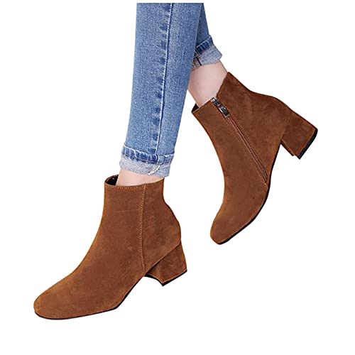 Botas de mujer de moda con tacón de bloque resistente para looks diarios de invierno 7