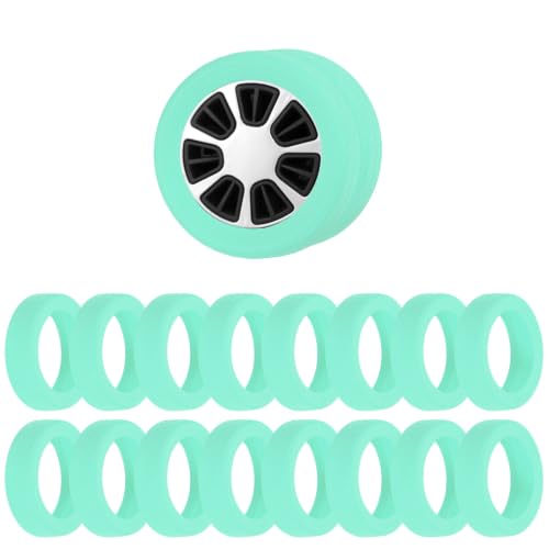 Image of 16 Pack Luggage Wheel Protection Cover, Wear Resistant Anti Noise Silicone Protector Cover for 2-3 inch Spinner Wheel for Suitcase Chairs Caster Travel, Green