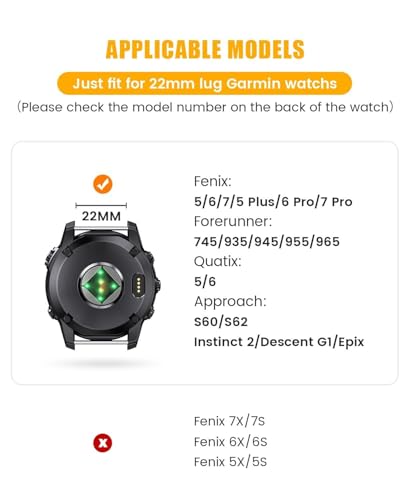 Bracelet silicone Fenix 8 de 22mm pour le sport et le quotidien - 5