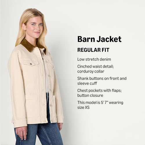 Amazon Essentials Women's Regular-Fit Low Stretch Denim Cinched Waist Barn Jacket2