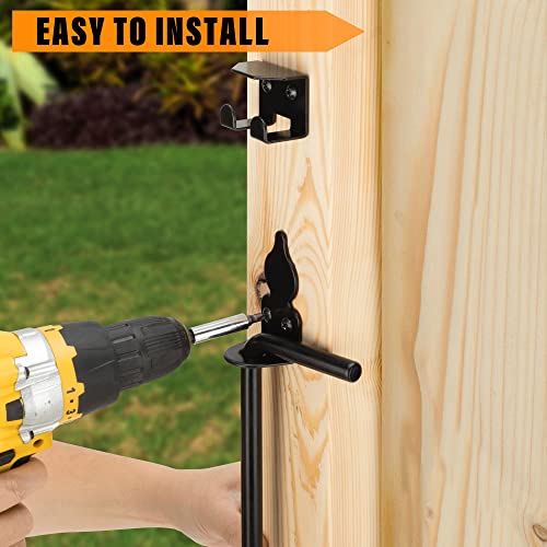 Djsunpacking 18" Heavy Duty Cane Bolt Gate Drop Rod-Steel Gate Ground Latch Designed For Wood Metal Vinyl Gates Or Double Doors Fence Applications #TOP3