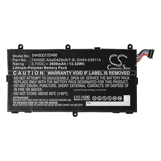 vhbw Li-polymerbatteri 4000 mAh (3,7 V) för surfplatta, Pad, Netbook Samsung Galaxy Tab 3 barn, Tab 3 7.0, SM-T210, SM-T2105, SM-T210R, SM-T211 som T4000E.