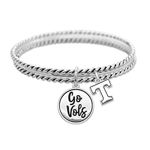 Tennessee Volunteers Go Vols Twist and Shout Silver Bracelet Jewelry