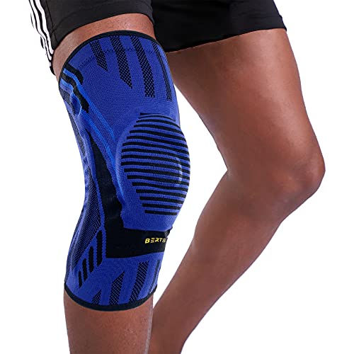 BERTER Knee Brace, Knee Compression Sleeve Support for Men Women with Patella Gel Pads & Side Stabilizers, Knee Pads for Running, Meniscus Tear, ACL, Arthritis, Joint Pain Relief (Blue, XXL)