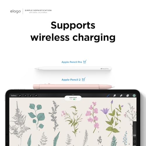 Image of elago X MONAMI Pencil Case Compatible With Apple Pencil Pro Case,Compatible With Apple Pencil 2Nd Generation Cover Sleeve,Magnetic Charging,Double Tap,Squeeze,Haptic(Must Read Guide)(Peony),Pink