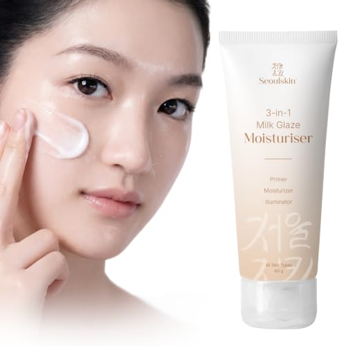 Image of Seoulskin Milk Glaze Moisturiser 3-in-1 | Korean Glow Primer | 60g | 3-in-1 Moisturizer, Primer & Illuminator | Korean Glass-Skin Glow | Oil-Free | All Skin Types