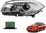 LoftMarte Xenon Headlight Adaptive AFS Compatible with B-M-W 5 Series 535i 528i 550i M5 ActiveHybrid 5 F10 F18 2011-2013 (Left Driver Side), Includes TMS Control Module