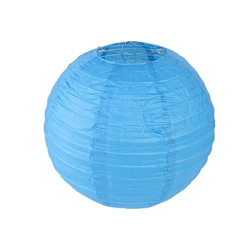 Surwin 4",6",8",10",12",16" Paper Lanterns, 10pcs Chinese Lanterns Biodegradable Paper Lampshades, Colourful Paper Lanterns for Weddings Baby Shower Celebrations Garden Party Decor (10",blue)