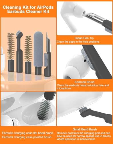 Image of 32 in 1 Cleaning Tool Kit with Screen Cleaner, Spray Bottle, Tweezer, Brush, SIM Tool & Key Puller| Multi Device Cleaner for PC, Laptop, iPhone, iPad, Airpods, Camera & Keyboard (Black)