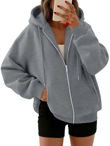 Image of Trendy Queen Womens Oversized Zip Up Hoodies Y2K Fall Sweatshirts 2026