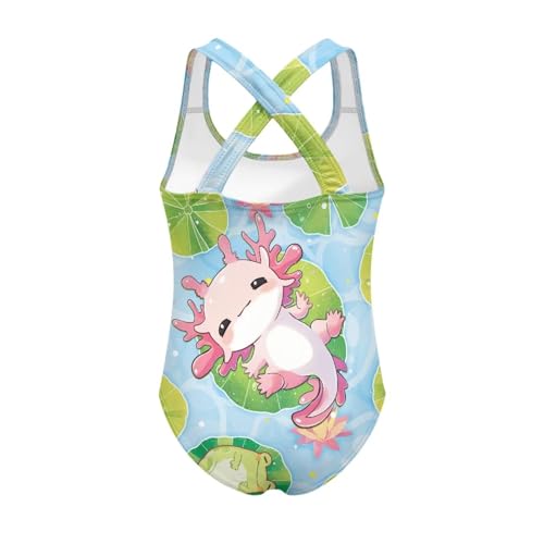Image of Xpyiqun Swimsuit for Girls One Piece Bathing Suits Size 5-14 Sleeveless Swimwear Cross Shoulder Strap Swimming Wear