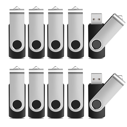 Generic 2GB Flash Drive 10 Pack USB Flash Drives 2G USB 2.0 Memory Stick Thumb Drivec(10Pack Black, 2GB)
