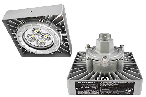 Larson Electronics 50W Explosion Proof Low Bay LED Light Fixture - Paint Spray Booth Approved - 7,000 Lumens - T5-120-277V AC - 60 Degree - 5600K