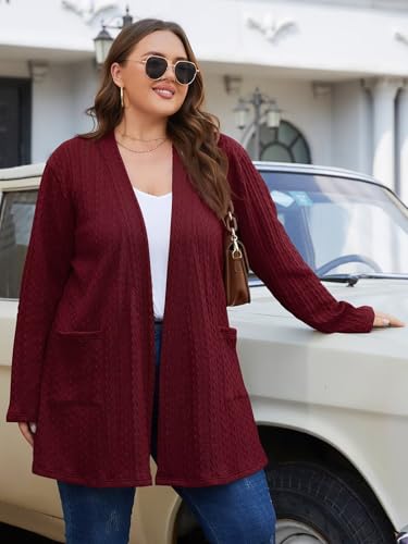 Image of BELAROI Plus Size Cardigan Sweaters for Women 2026 Pockets