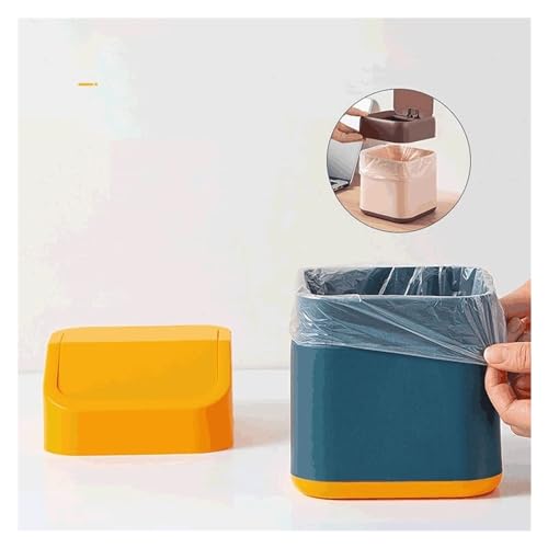 Bote de basura pequeño con tapa basculante para mesa miniatura 5