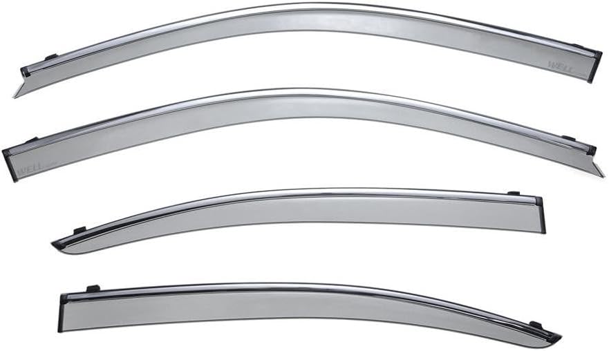 WellVisors Window Visors Wind Deflectors Compatible with Lexus 2007-2017 LS460 with Chrome Trim Rain Guards 3-847LX012