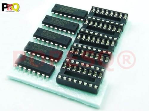 POPESQ® 5 Stk. x ULN2003 Transistorarray NPN Darlington mit Sockel #A825