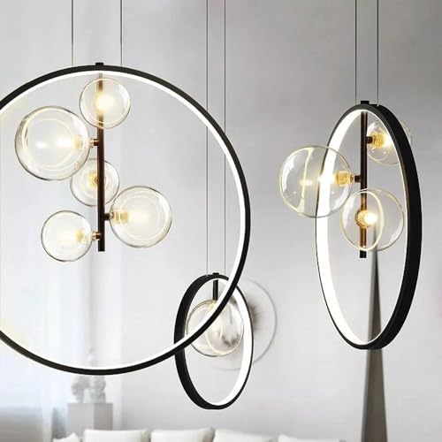 Anillo de luz LED para techo negro de diseño moderno en cocina y dormitorio 5